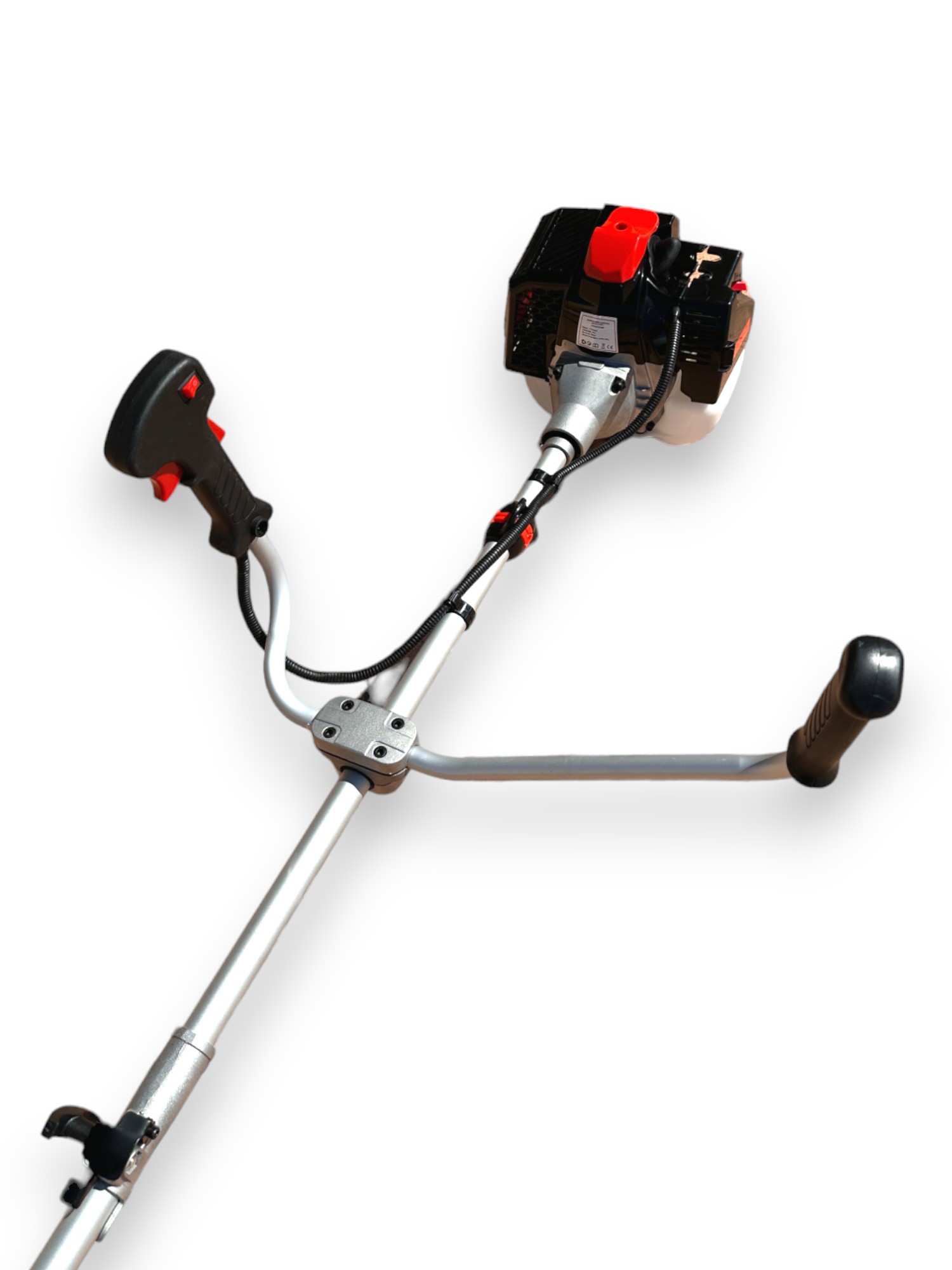 Desbrozadora de gasolina de 62cc y 3.4cv, motor 2 tiempos, con 3 accesorios intercambiables, arnés y barra divisible, desbrozadora 3 en 1 - Imagen 3