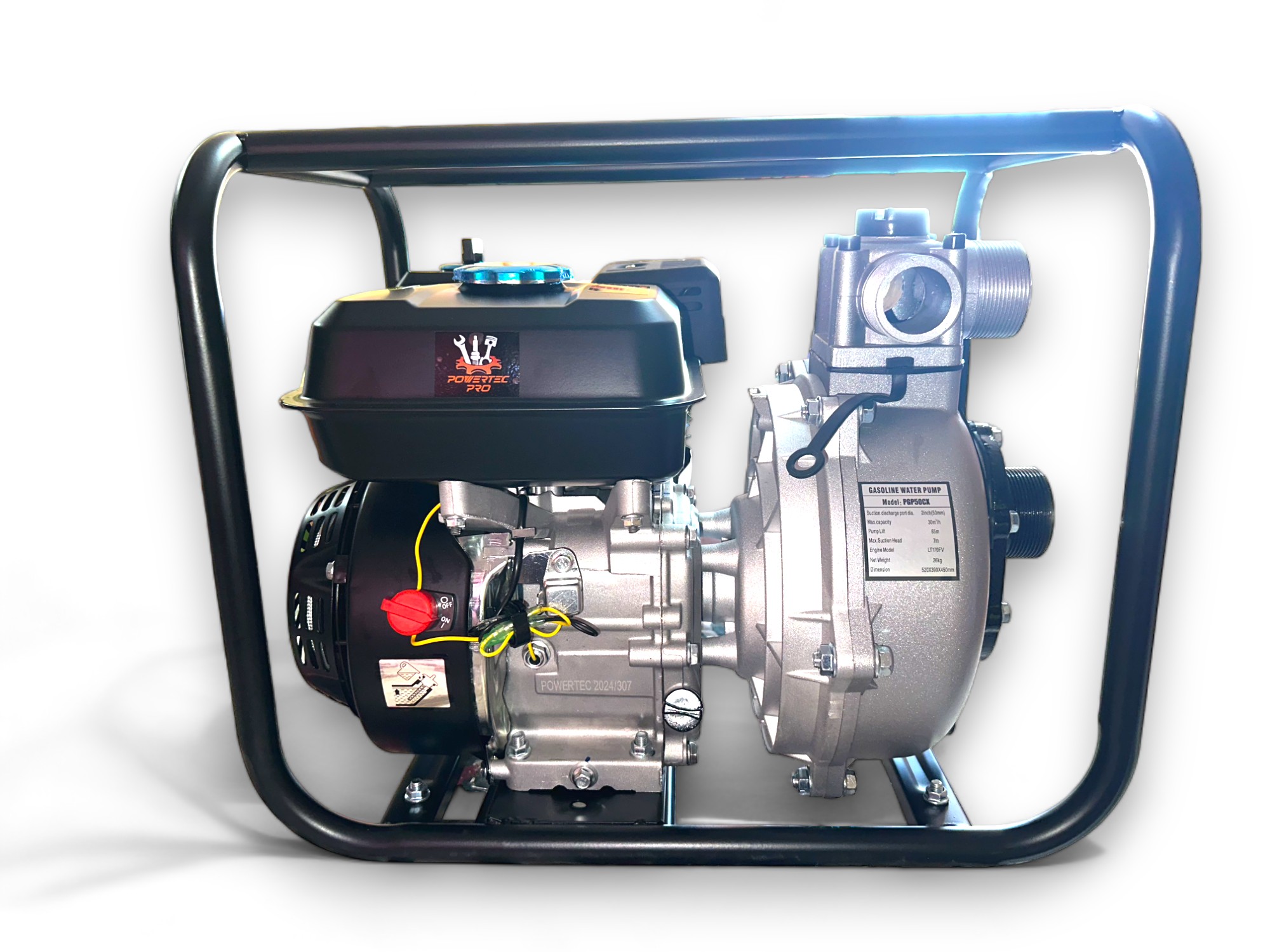 MOTOBOMBA GASOLINA PROFESIONAL ALTA PRESIÓN 4T OHV 50MM 30000L/H 7CV - Imagen 14