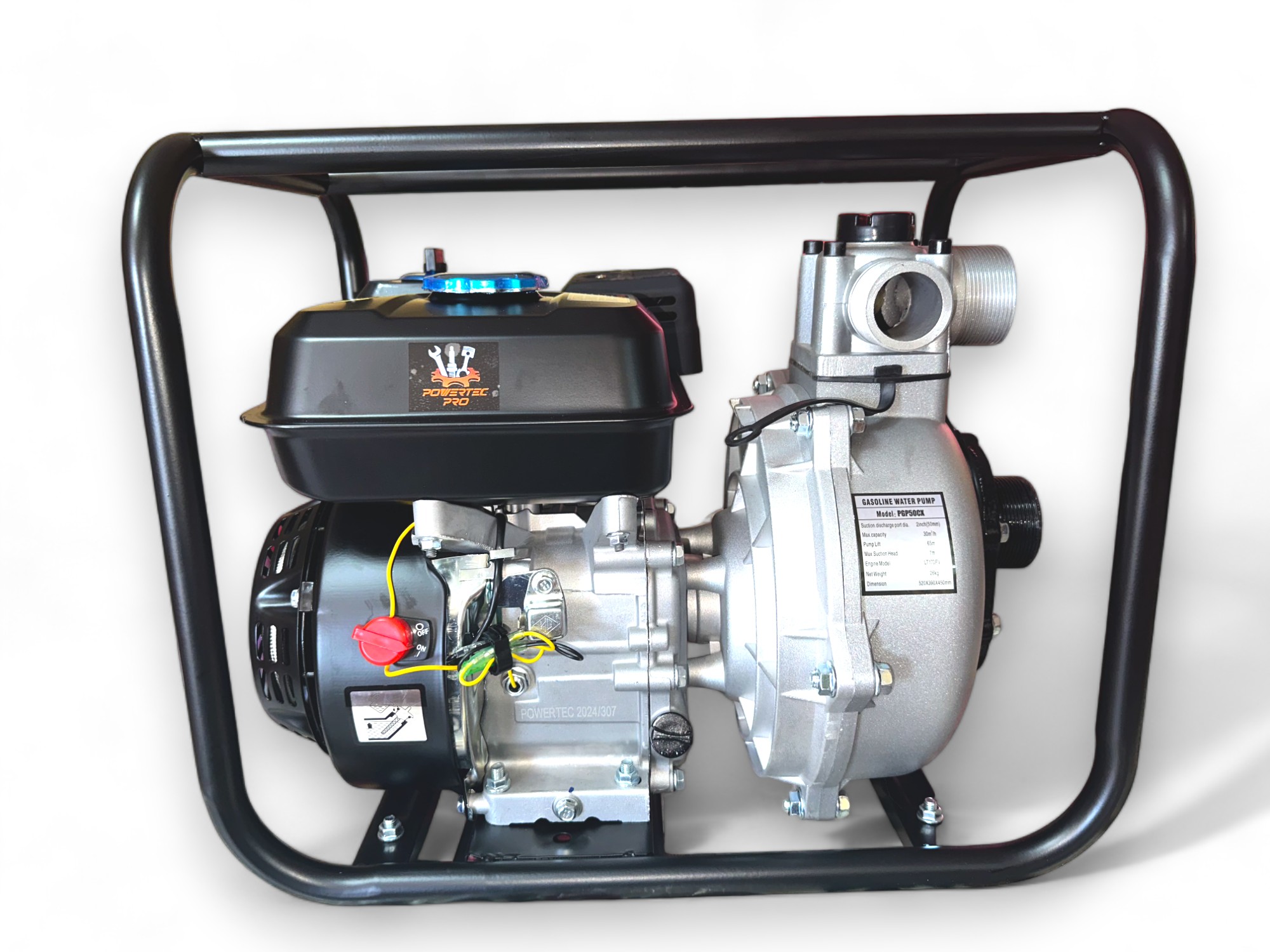 MOTOBOMBA GASOLINA PROFESIONAL ALTA PRESIÓN 4T OHV 50MM 30000L/H 7CV - Imagen 8