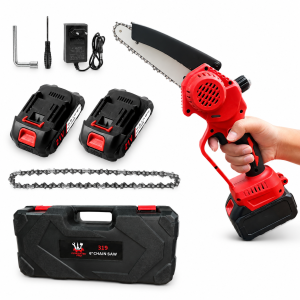 Mini motosierra batería sin escobillas ,espadín de 6 " , 2 bateria 21v, 750 w