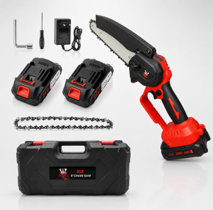 Mini Motosierra Batería 6 Pulgadas con 2 baterías