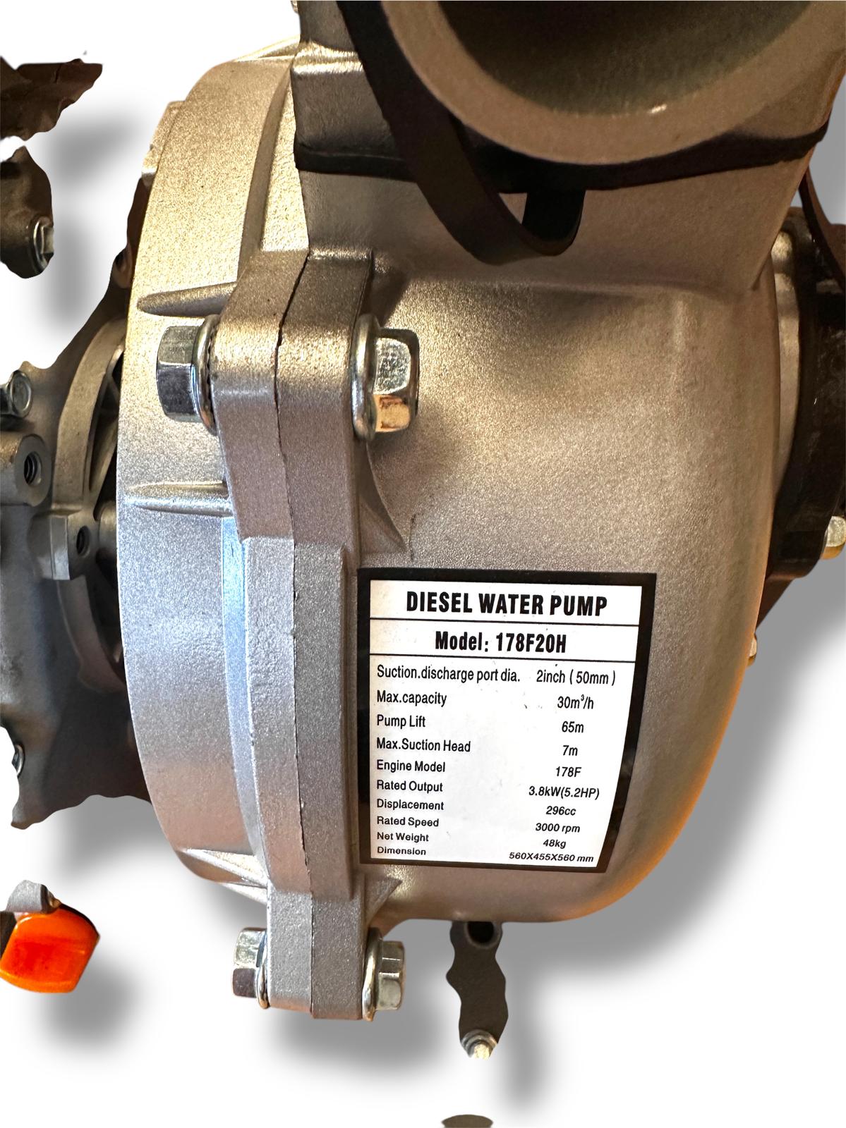 Motobomba powertec pro Diésel LT-178F20H – Alto Rendimiento, Máxima Altura de Bombeo - Imagen 3