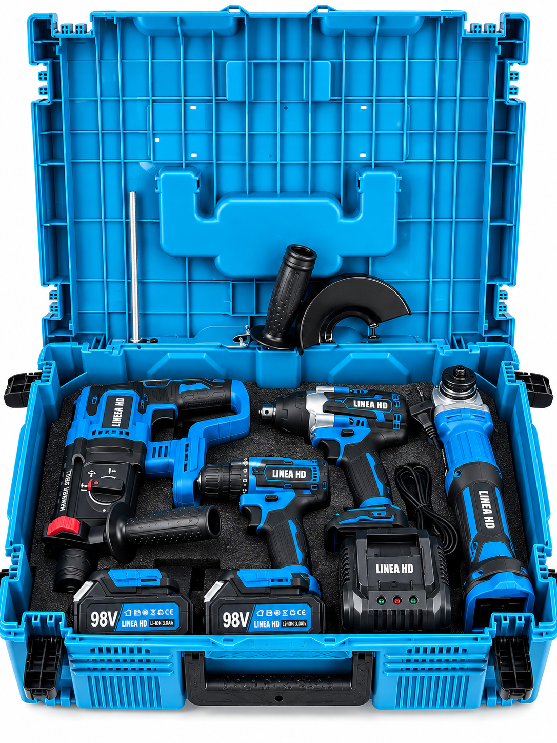 Pack Herramientas 4 en 1 Línea HD 98V – Potencia y versatilidad para tus proyectos - Imagen 6